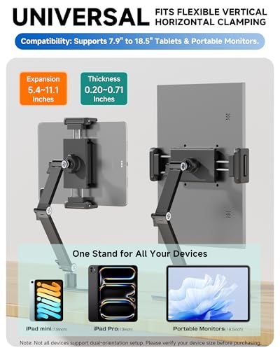 Portable Monitor Stand Holder for 15.6",18.5", Heavy Duty Aluminum Desktop