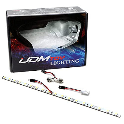 iJDMTOY 18-SMD-5050 LED Strip Light Compatible with Car Trunk Cargo Area or Interior Illumination, Xenon White - style: Xenon White