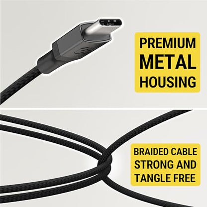 Scosche CAUXMICB4-SP Hookup Premium USB-C to 3.5mm Auxiliary Jack Adapter, Braided Audio Cable with Built-in Mic and Relocation Dock for Convenient Placement and Hands-Free Phone Calls - size: 3 ft, style: USB-C to AUX w/ Microphone