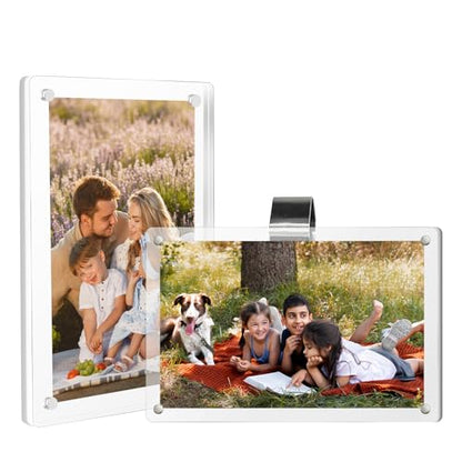 Car Sun Visor Photo Holder, Magnetic Car Picture Frame, Universal Car Visor Clip for Add Personality to Your Vehicle (Transparent, 2.8 x 4.7) - size: 2.8 x 4.7