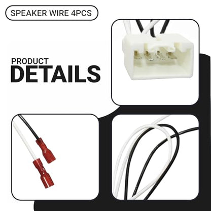 4 PCS Car Door Speaker Wiring Harness, 72-5602 Audio Speaker Wire Cable Compatible with Ford Focus F-150 F-250 EcoSport Mazda 3 CX-5 CX-9 Speakers Adapter Connector Adaptor Plug