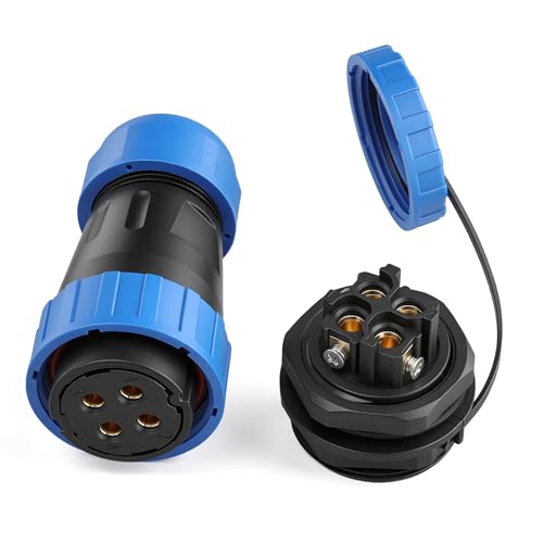 TY28 4 Pin Connector Waterproof Female Electronic Quick Disconnect Signal Transmission for Communication Networks Power Distribution - color: Rear Nut Inverted, size: 4Pin 45A
