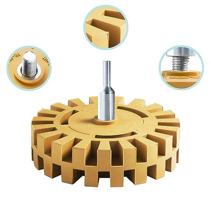 Decal Remover Eraser Wheel Rubber Eraser Wheel Adhesive Remover Wheel for Cars Sticker Remover Tool Removes Pinstripe Stripe Vinyl Tape and Graphic - size: Grooved 1 PCS