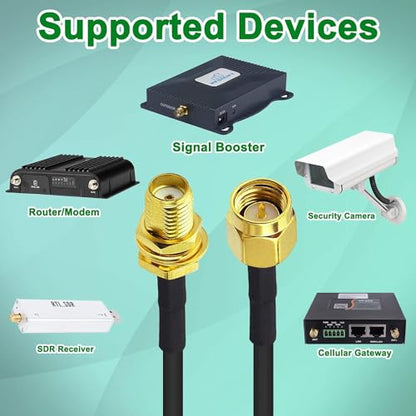 33ft WiFi Antenna Extension Cable RG174 RF SMA Male to SMA Female Coaxial Cable Low Loss Gold Plated Pigtail for Wireless LAN Router Bridge External Antenna Equipment 2pack - style: 33ft-Pack of 2
