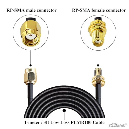 RP SMA Female to RP SMA Male Extension Cable (2-Pack)