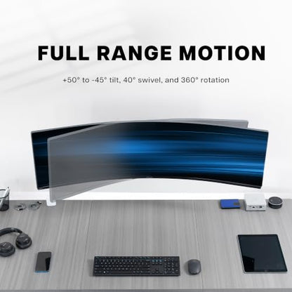 VIVO Single Ultrawide Heavy Duty Monitor Mount Wall Bracket, Height Adjustable up to 6.3 inch, Screens up to 49 inch with Max VESA 75x75mm and 100x100mm, Black, MOUNT-VW49A - color: Black, size: 17" to 49" Screens