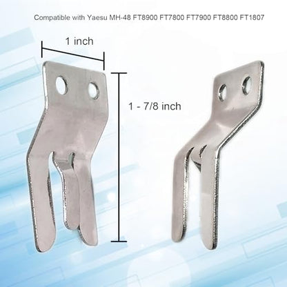Boat Stainless Steel CB/Ham VHF Radio Microphone Clip Holder for Marine Jet Yacht RV, Compatible with Yaesu MH-48 FT8900 FT7800 FT7900 FT8800 FT1807 (1 PCS) - color: Silver-1 PCS