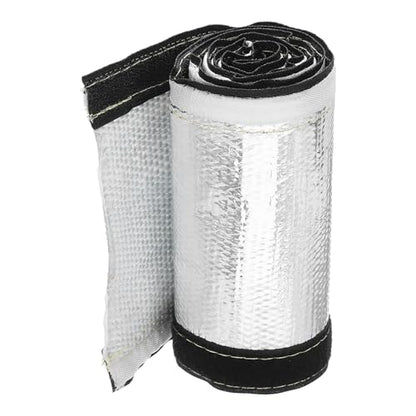 MECCANIXITY 1.5mm Heat Shroud Aluminized Sleeving 1 2/5" ID x 3.2FT Aluminum Metallic Fiberglass Heat Shroud for Fuel Lines Cables Electrical Wiring - size: 1 2/5" ID x 3.2FT