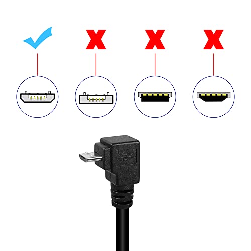 QIANRENON 90° Micro USB Panel Flush Mount Waterproof Extension Cable Micro USB 5 Pin Right Angle Male to Female Connector for Fixied on Dashboard of Car,Boat,Motorcycle,28cm/11in (Down Bend) - style: Down Bend