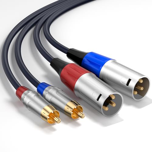 Tisino RCA to XLR Cable, 2 RCA to 2 XLR Male HiFi Cord,4N OFC, 3.3FT/1m - size: 1m