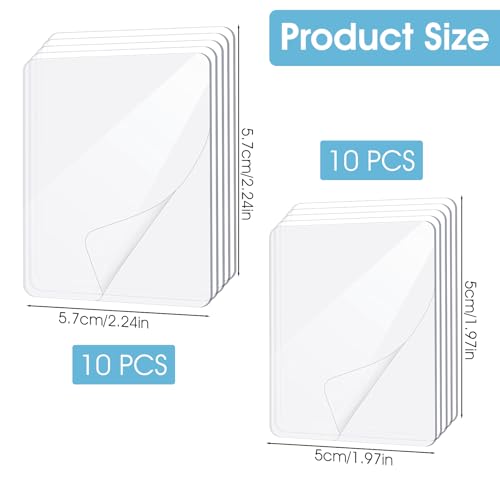Shower Adhesive Strips, 20Pcs Clear Double Sided Adhesive Pads for Mounting, Waterproof Double Sided Sticker, Heavy Duty Square Washable Sticky Patch for DIY Craft Office Home(2.4 Inch & 2Inch) - style: style-1