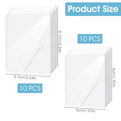 Shower Adhesive Strips, 20Pcs Clear Double Sided Adhesive Pads for Mounting, Waterproof Double Sided Sticker, Heavy Duty Square Washable Sticky Patch for DIY Craft Office Home(2.4 Inch & 2Inch) - style: style-1