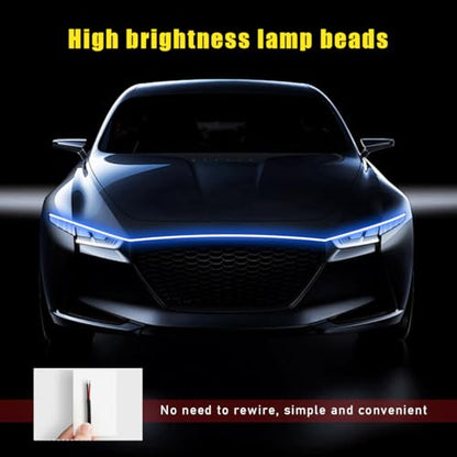 Ohleats 79" Car Hood Light Strip, Exterior LED Running Lightk, Blue - color: Blue, size: 2M