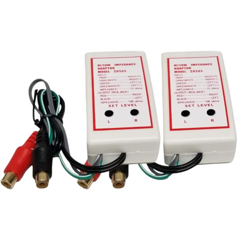 Bass Rockers HLC100 2-Channel High to Low Level Speaker Line Output Converter, Adjustable RCA Signal, Gold-Plated Connectors & Mounting Hardware for Adding Amplifier/Subwoofer to Factory Radio (2)