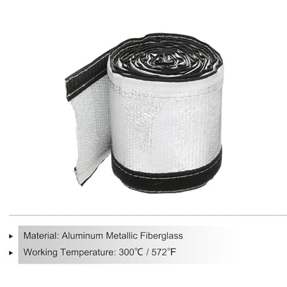 MECCANIXITY 1.5mm Heat Shroud Aluminized Sleeving 1" ID x 10FT Aluminum Metallic Fiberglass Heat Shroud for Fuel Lines Cables Electrical Wiring - size: 1" ID x 10FT