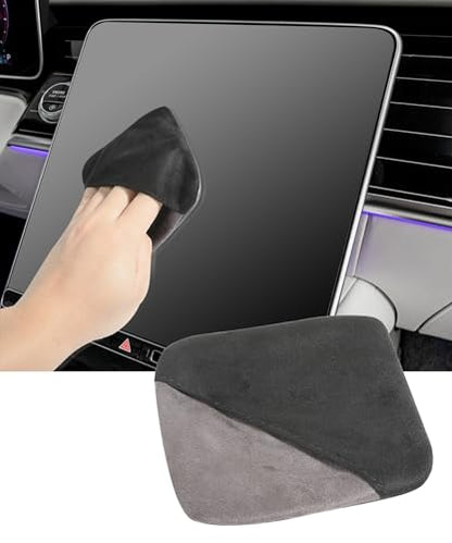 SCUARI Car Screen Cleaner,Touch Screen Cleaner for Car,Car Accessories Car Screen Wipes,Foldable Car Screen Cleaner Cloth,Square Microfiber Screen Cleaning Pad,Fits Car Dashboard LCD Display (Black) - color: Black
