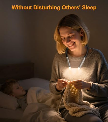 Gritin Book Light, Eye Caring 4-Color&5-Brightness Neck Light Reading Light - color: Gray, size: Upgraded