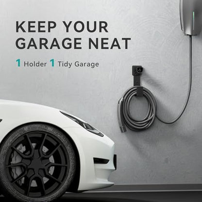 EV Charger Holder - Tesla Connector, Nozzle Holster Dock and J-Hook Combination, EV Cable Holder Wall-Mount Electric Vehicle Charger - size: For Tesla