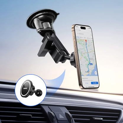 1-Inch B Size Ball Magnetic Phone Mount – Compatible with RAM Bases, Strong Magnet Car Holder for MagSafe and Metal Plate Phones, Dashboard Installation - size: Magsafe to 1 inch(25.4mm) ball