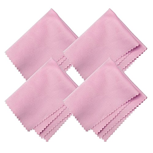 Microfiber Screen Cleaning Cloths, HTTX 4-Pack 6 x 7 inches for Cell Phones, Tablets, LCD TV, Laptop, Camera Lenses, Surface Tablet, Monitor, Car GPS Screens, Spectacles, Glasses, Watches [Pink] - color: Pink