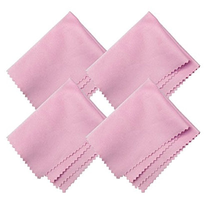 Microfiber Screen Cleaning Cloths, HTTX 4-Pack 6 x 7 inches for Cell Phones, Tablets, LCD TV, Laptop, Camera Lenses, Surface Tablet, Monitor, Car GPS Screens, Spectacles, Glasses, Watches [Pink] - color: Pink