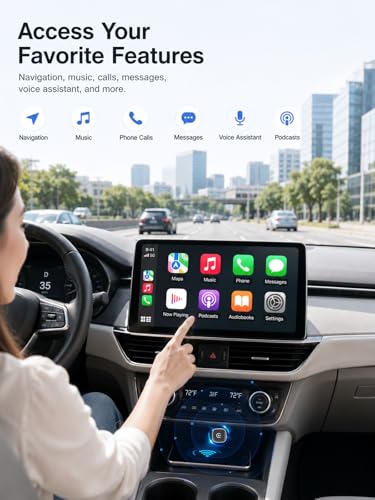 Wireless CarPlay Adapter & Android Auto Adapter, Ultra Mini - color: Black & Silver