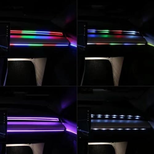 Acrylic Interior Car LED Strip Light APP Control, RGB Symphony Color 18 in 1 570 LEDs Fiber Optic Ambient Lighting Kits, 16 Million Colors Sound Active Function Car Neon Lights (18 in 1)