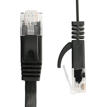 Jadaol Cat6/Cat6A Ethernet Cable 10FT 2Pack Flat 10Gbps Network Cable Black - color: Black, size: 10ft, style: Flat