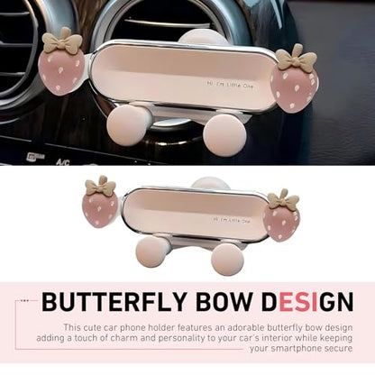 Car Phone Holder Mount, Strawberry Air Vent Phone Holder, Universal Kawaii Car Accessories for Women Girls (White #B) - size: White #B