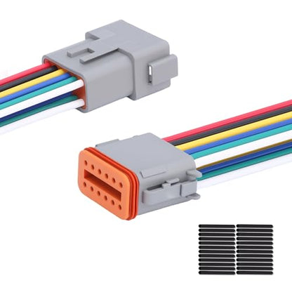 1 Pack 12-Pin DT Connector, IP68 Waterproof Male & Female - size: 12-Pin