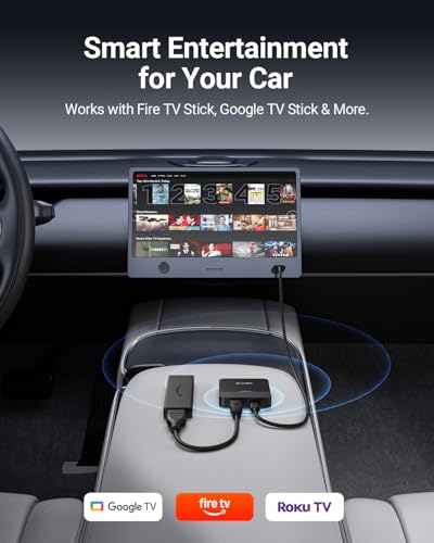 ZUCWO Wireless CarPlay Adapter & Car TV Mate Support Video HDMI Converter for TV Stick/Game Machine, 2-in-1 CarPlay HDMI Multimedia for Cars with Factory Wired CarPlay from 2016, Plug & Play, Black