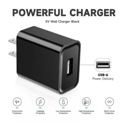 3Pack USB Camera Charger 5V 2A 10W AC Power Adapter for Wyze Cam V1 V2 V3 V4 Pan, Google Nest Cam, Blink 4/3/Mini/XT2, Ring Spotlight/Stick Cam, Arlo Pro Outdoor Charging Block Plug & More Solar panel - color: Black