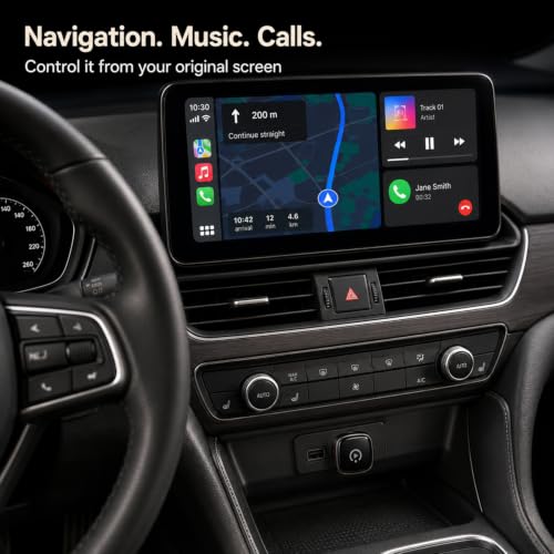 Wireless CarPlay Adapter, Mini Apple CarPlay Wireless Dongle for Factory Wired CarPlay Cars, 5GHz WiFi & Bluetooth Plug & Play Auto-Connect