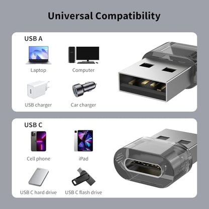 20 Packs USB-A to USB-C Adapter, USBC Female to A Male OTG Charger, USB to USBC Converter for iPhone 15 Plus Pro Max/Apple Watch Ultra iWatch/AirPods/iPad Air/Car/Galaxy S24 S23 S22 Ultra - color: Blackened, size: 20PCS