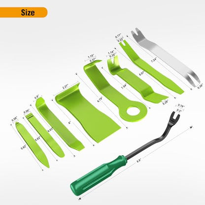 GOOACC 9PCS Auto Trim Removal Tool Kit Green - color: 9pcs Trim Removal Tool Green