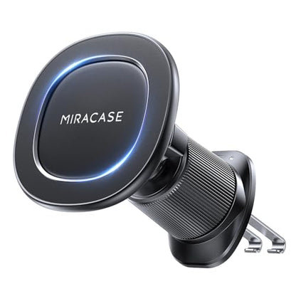 Miracase for MagSafe Car Mount with Metal Hook Clip, Magnetic Phone Holders for Car Phone Holder, Compatible with Garmin GPS Fit iPhone Android and All Smartphones, Matte Black