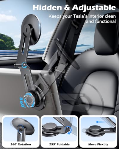 15W Charging Phone Mount for Tesla Model 3/Y, Magnetic Car Metal Holder