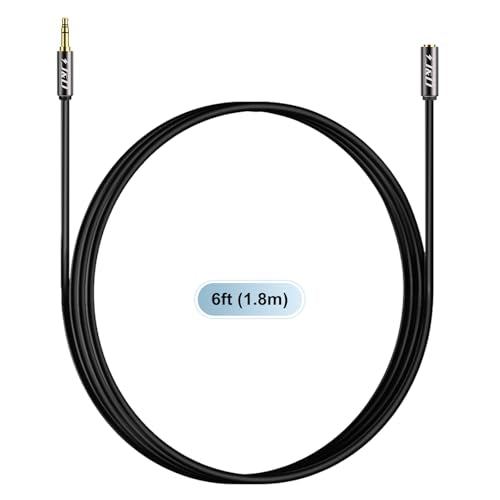 J&D 3.5mm Male to Female AUX Extension Cable, TRS Stereo Audio Cord, 6 ft - size: 6 Feet
