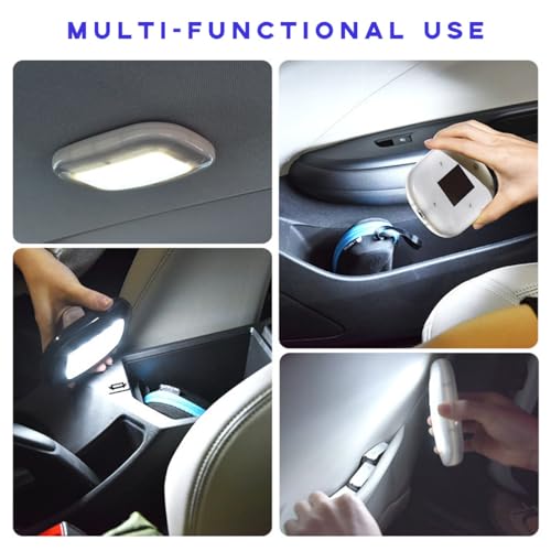 Ohleats Car Interior Ceiling Roof Lights, Magnetic Rechargeable USB Wireless Dome Lamp, LED Auto Map Reading Light Cover for Insider Roof Ceiling, Universal Car Accessories (Gray) - color: Gray