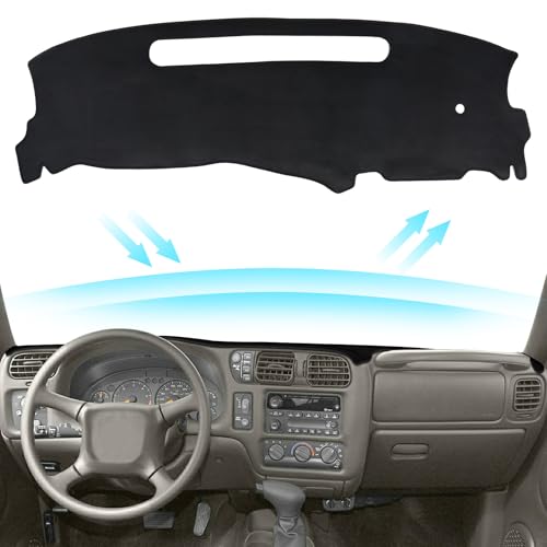 Black Dashboard Dash Board Cover Mat Carpet for Chevy 1998-2005 Blazer S10 for GMC Jimmy Sonoma Envoy for Oldsmobile Bravada Accessories Dash Cover Flannel Material Dash Mat Sunshade - size: for Chevy 1998-2005 Blazer