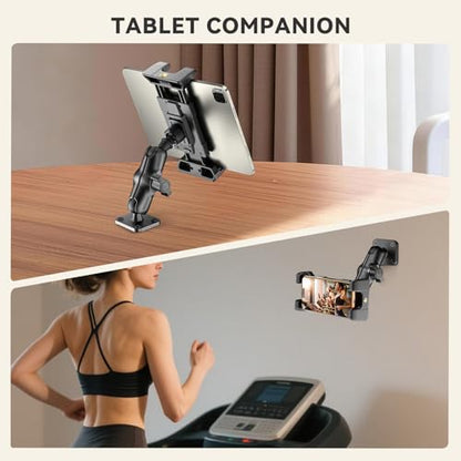 OHLPRO 4" Aluminum Arm Tablet Mount for Truck - Heavy Duty Drill Base Car Tablet Holder Compatible with iPad Samsung Tab 5"-13" Tablets and Phones, for Dashboard/Wall/Business/Desktop, etc. - size: 4" Aluminum Arm