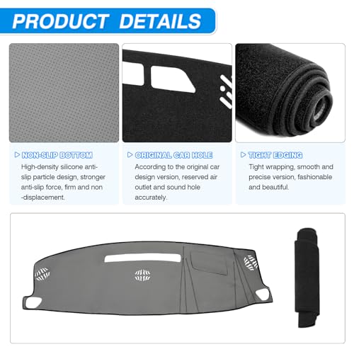 CARTIST Dash Cover fits for Chevy Suburban/GMC Yukon/Chevy Tahoe(Not for GMC Yukon Denali) 2021 2022 2023 Dashboard Cover Mat Non-Slip Carpet Sunshield Glare UV Rays Protector - color: 55.12*19.29(Suburban/Tahoe 21-23)