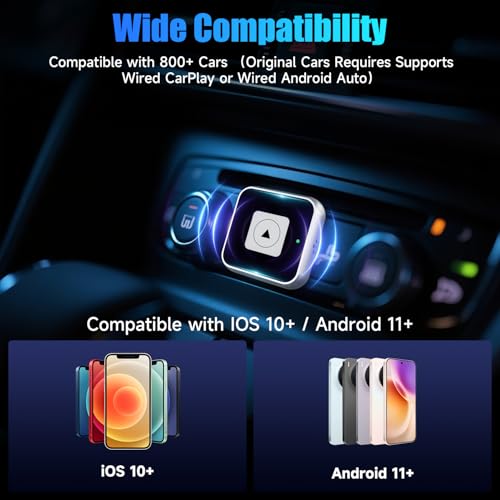 Wireless CarPlay Adapter, Wired to Wireless Car Adapter