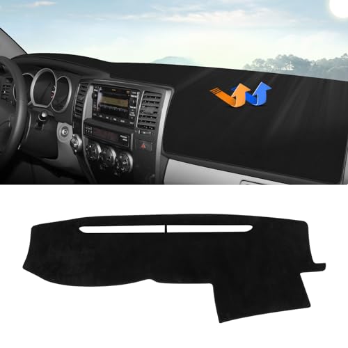 Autorder Dashboard Cover Mat for Toyota 4Runner 2003 2004 2005 2006 2007 2008 2009 Accessories Dash Cover Upgrade Velvet Dash Mat Sunshade Glare UV Rays Protector (Without Dash Speaker) - size: Black 03-09 4Runner