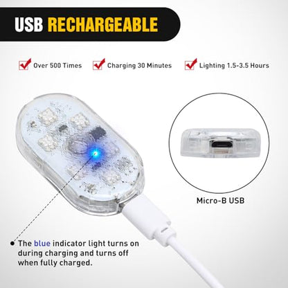 Nilight 2 PCS 7 Colors Wireless Magnetic RGB LED Interior Lights - color: 7 colors wireless-2 PCS