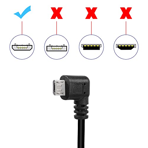 QIANRENON 90° Micro USB Panel Flush Mount Waterproof Extension Cable Micro USB 5 Pin Right Angle Male to Female Connector for Fixied on Dashboard of Car,Boat,Motorcycle,28cm/11in (Left Bend) - style: Left Bend