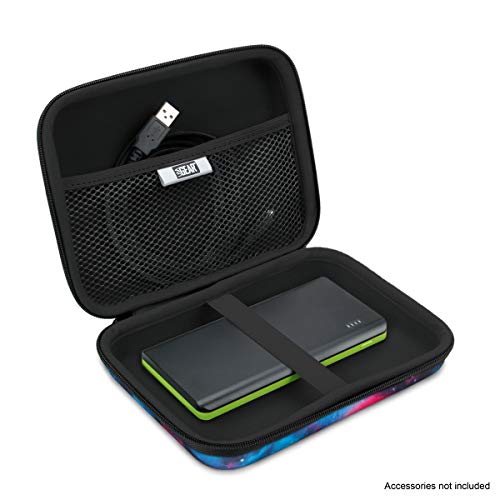 USA Gear Hard Shell Electronics Organizer 7.5 Inch Travel Case - Cable Organizer with Scratch Resistant Interior, Compatible with Garmin GPS, Portable Hard Drive, Phone Charger & More - Galaxy