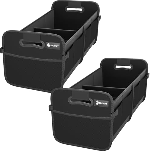 Sposuit Trunk Organizer for Car - 70L Collapsible Car Storage, Black, 2 Pcs - color: Black, size: Large(2 Pack)