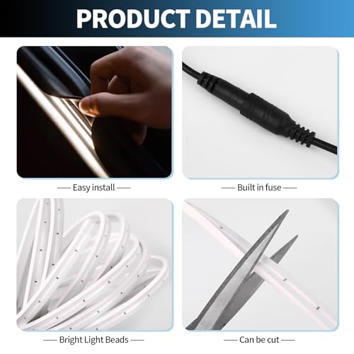 HOLDCY Car Trunk Cargo LED Strip Light, 12V White 6000K, 118.11in - color: White/6000K, size: 118.11 inches