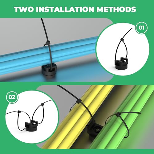 Magnetic Zip Tie Mount with 200pcs Nylon Zip Ties 25LBS Magnetic Wire Holder Multipurpose Magnet Zip Tie Mount, Waterproof Magnet Cable Tie Holders for Automotive Electrical Wiring Management - color: 220 Pack